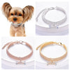 Crystal Rhinestone Dog Collar with Bone Pendant
