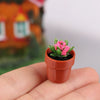 Set of 5 Miniature Potted Plants for Dollhouse Scenes