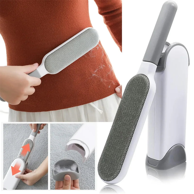 Dual-Sided Reusable Lint and Pet Hair Remover Brush