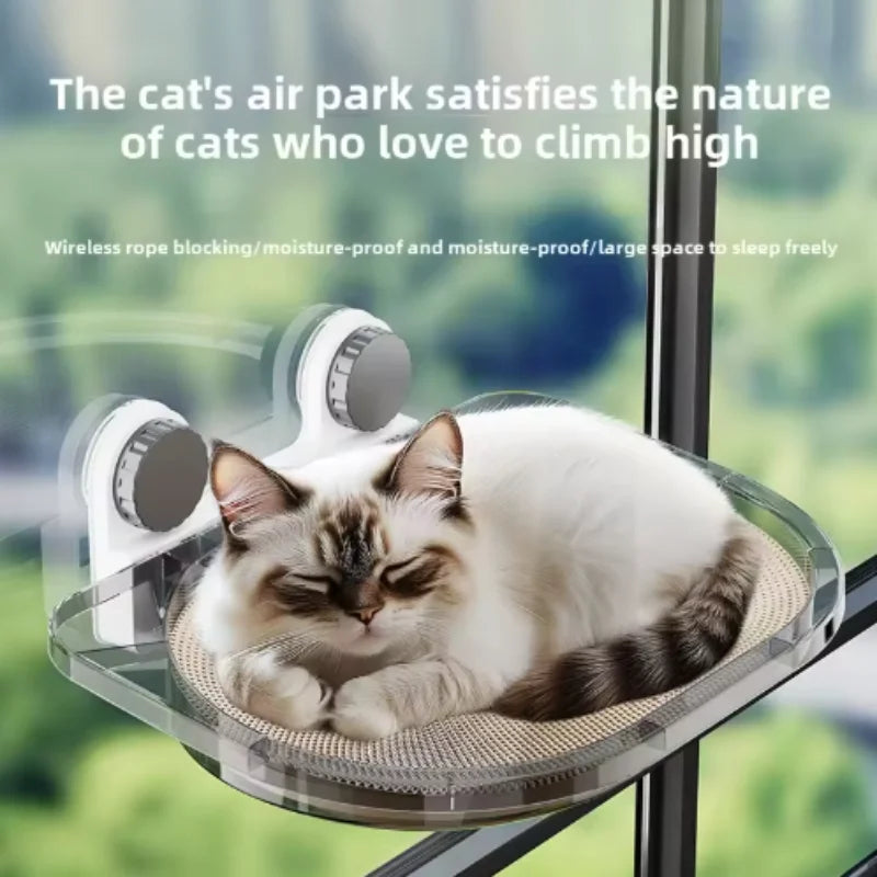 Hamac pour chat à monter sur fenêtre avec structure d'escalade