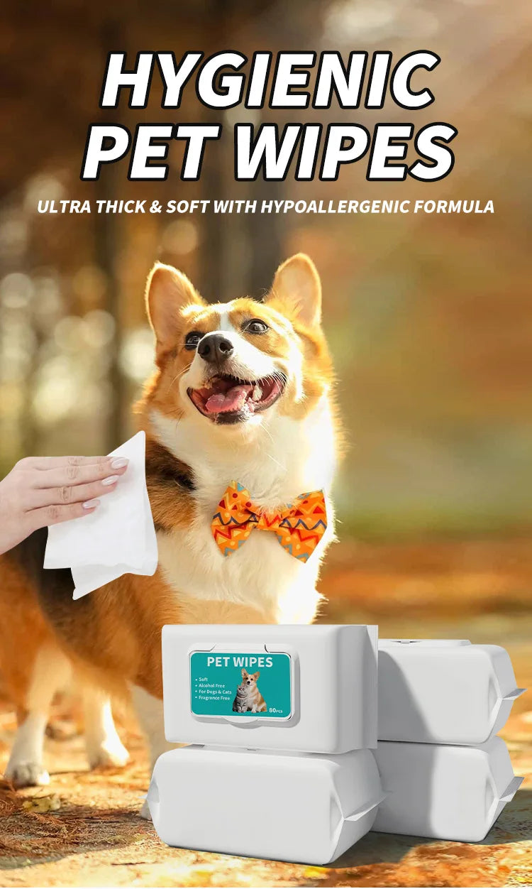 Plant-Based Deodorizing Pet Wipes for Sensitive Skin