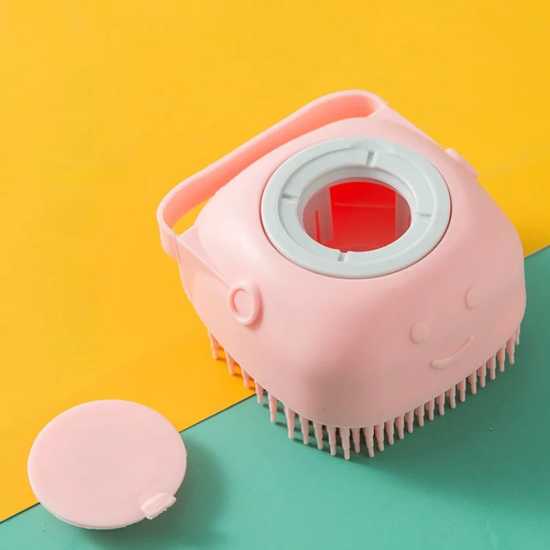 Pet Bathing Massage Brush with Soft Silicone Bristles