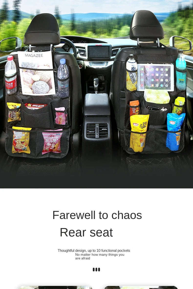 Car Backseat Organizer with Tablet Holder and Storage Pockets
