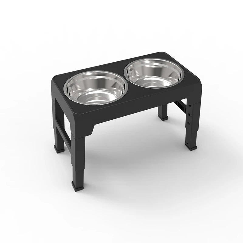 Comedero Elevado Ajustable para Perros con Cuencos de Acero Inoxidable