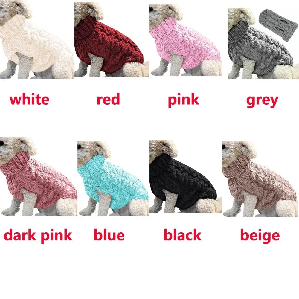 Classic Knitted Turtleneck Sweater for Small Dogs and Cats