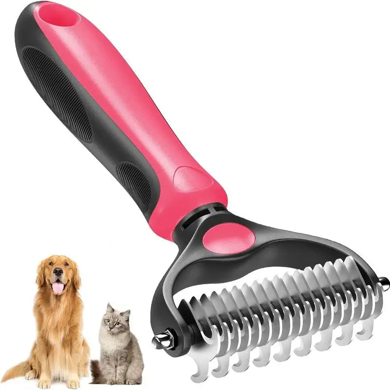 2-in-1 Pet Deshedding Brush for Dogs and Cats