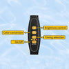 A black full spectrum LED grow light with controls for brightness, color conversion, timing selection, and on/off.