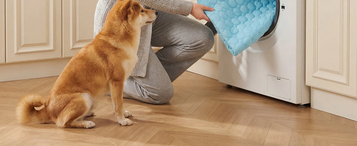 Ice Silk Cooling Pet Mat with Non-Slip Bottom