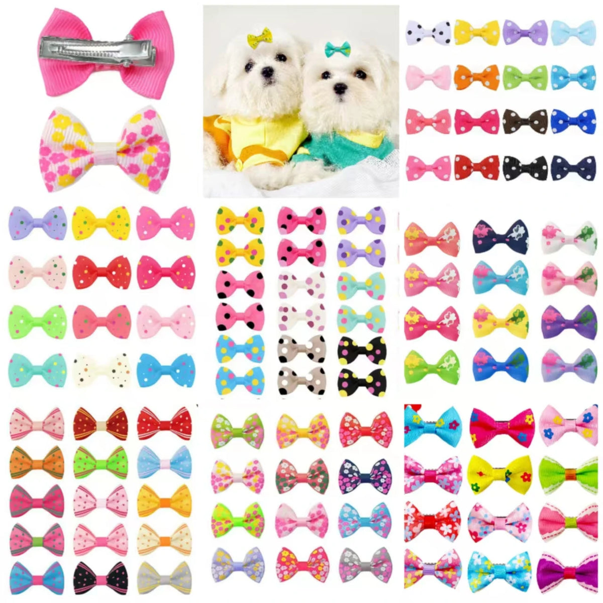 Pet Hair Bow Clips for Dogs and Cats