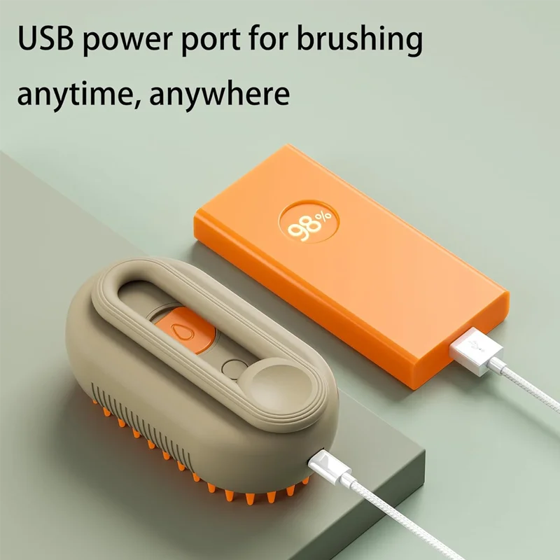 Brosse de toilettage électrique 3-en-1 pour animaux avec vapeur et massage
