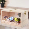 Natural Wood Bird Nesting Box with Viewing Window