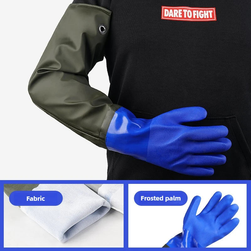 Extended Waterproof Rubber Gloves for Dishwashing, Car Washing & Labor Tasks