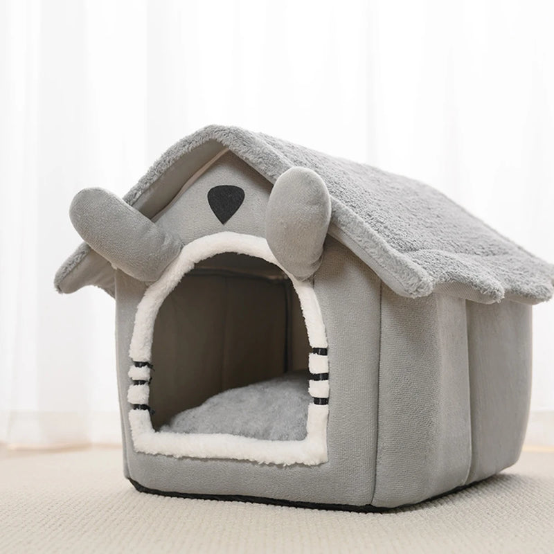 Tente-Lit de Chat et Chien Doux avec Coussin Amovible