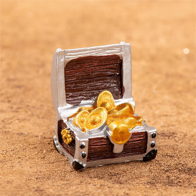 Mini Aquarium Treasure Chest Resin Ornament