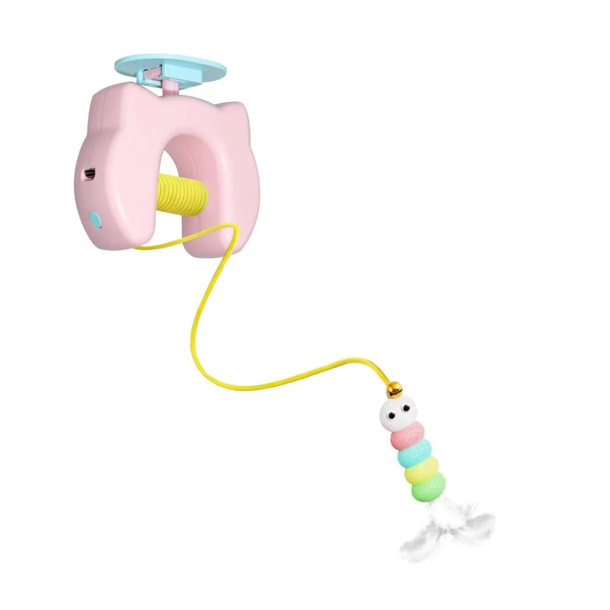 Smart Hanging Cat Toy with Feathers and Twin Ropes