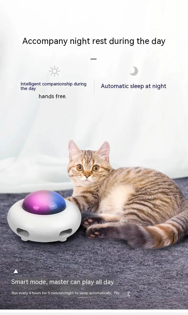 Juguete Interactivo UFO para Gatos con Pluma Reemplazable