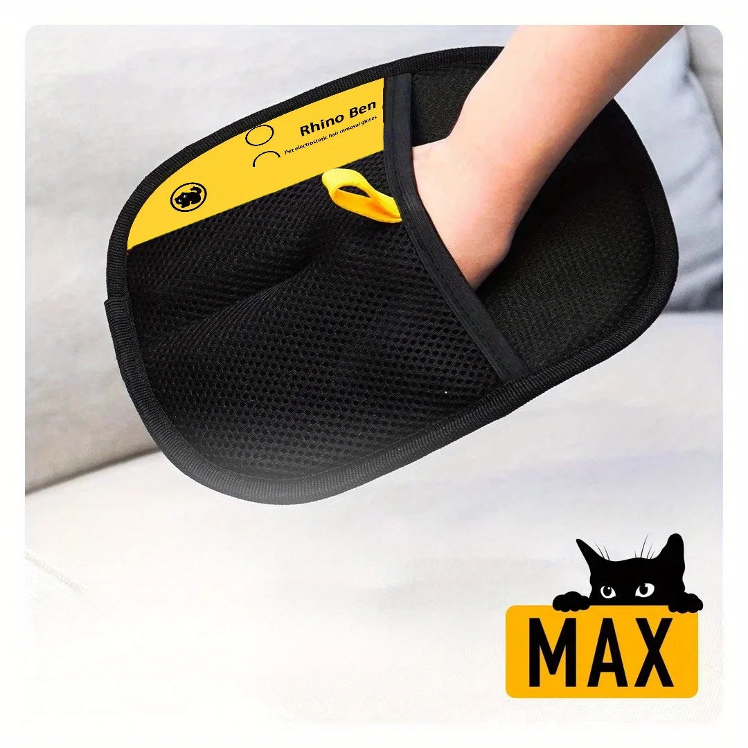 Double-Sided Pet Grooming Gloves for Effective Hair Removal