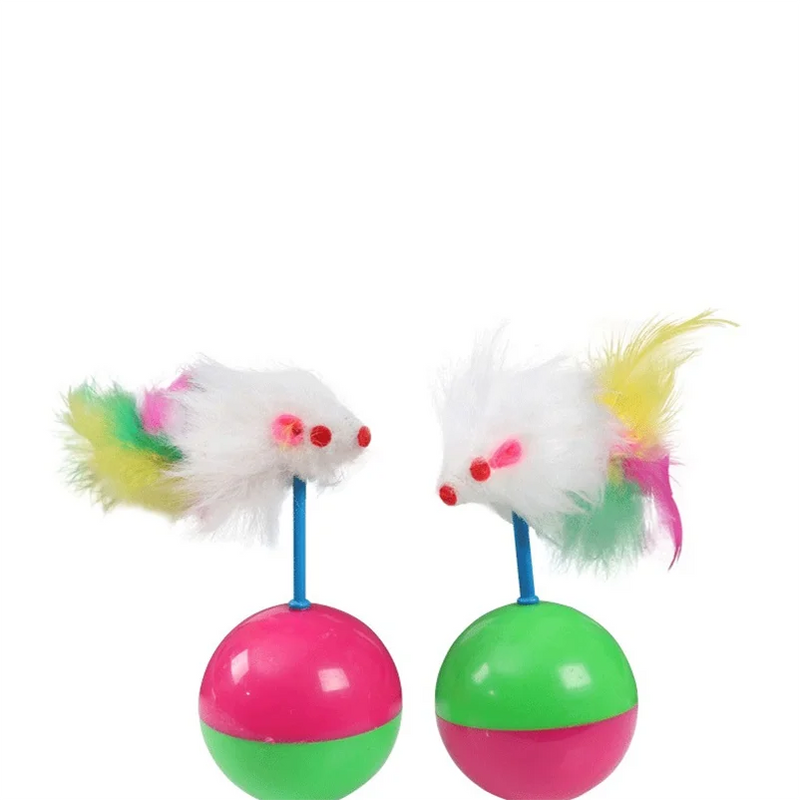 Ensemble de Jouets Interactifs pour Chats avec Plume et Souris en Peluche