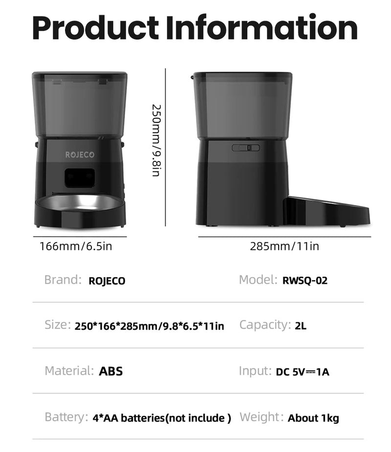 Distributeur de nourriture automatique pour animaux avec commande par bouton