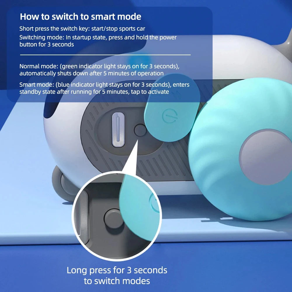 Interactive Smart Cat Toy Car with Remote Control