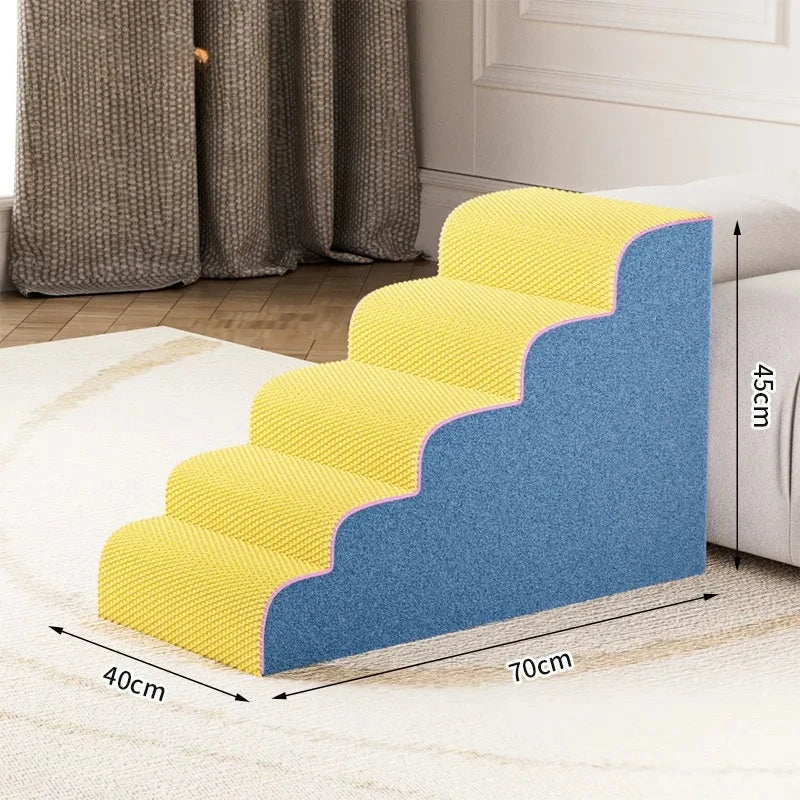 Foam Pet Stairs with Non-Slip Ladder for Dogs and Cats