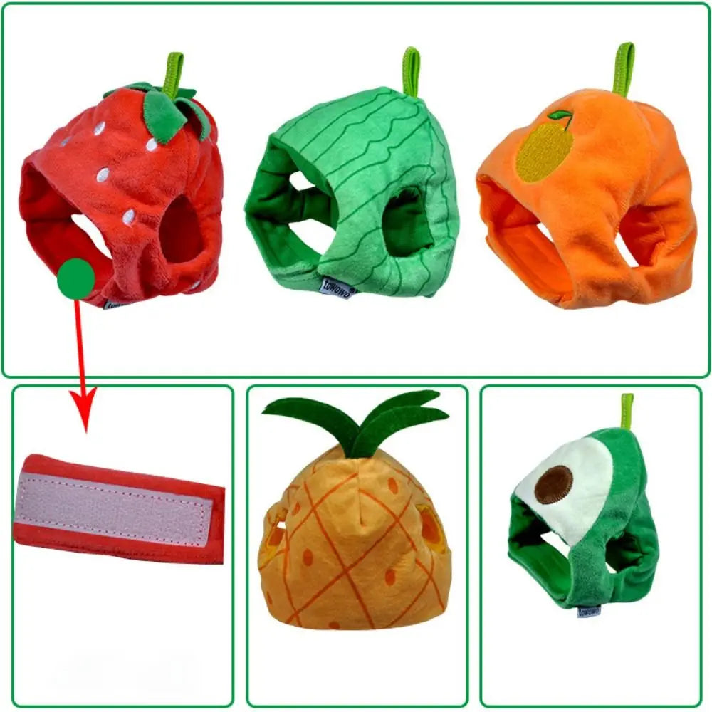 Fruit-Shaped Plush Pet Hat for Cats and Small Dogs