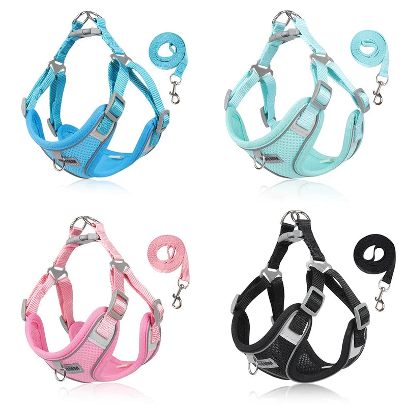 Dog Harness Leash Set with Reflective Strap for Small and Medium Dogs