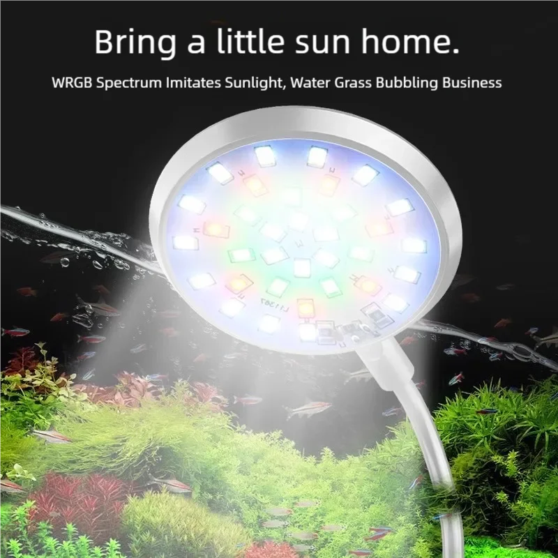 LED Clip-On Aquarium Light with USB Power and 360° Flexible Neck