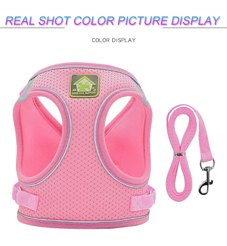Adjustable Mesh Dog Harness Vest for Small and Medium Pets