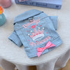 Charming Denim Jacket for Small Dogs with Playful Prints