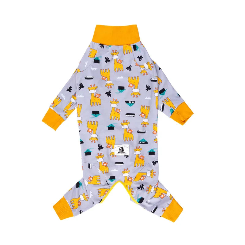 Soft Cotton Dog Pajamas Jumpsuit for Medium & Large Dogs