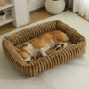 Cozy Rectangle Plush Pet Bed with Removable Cover