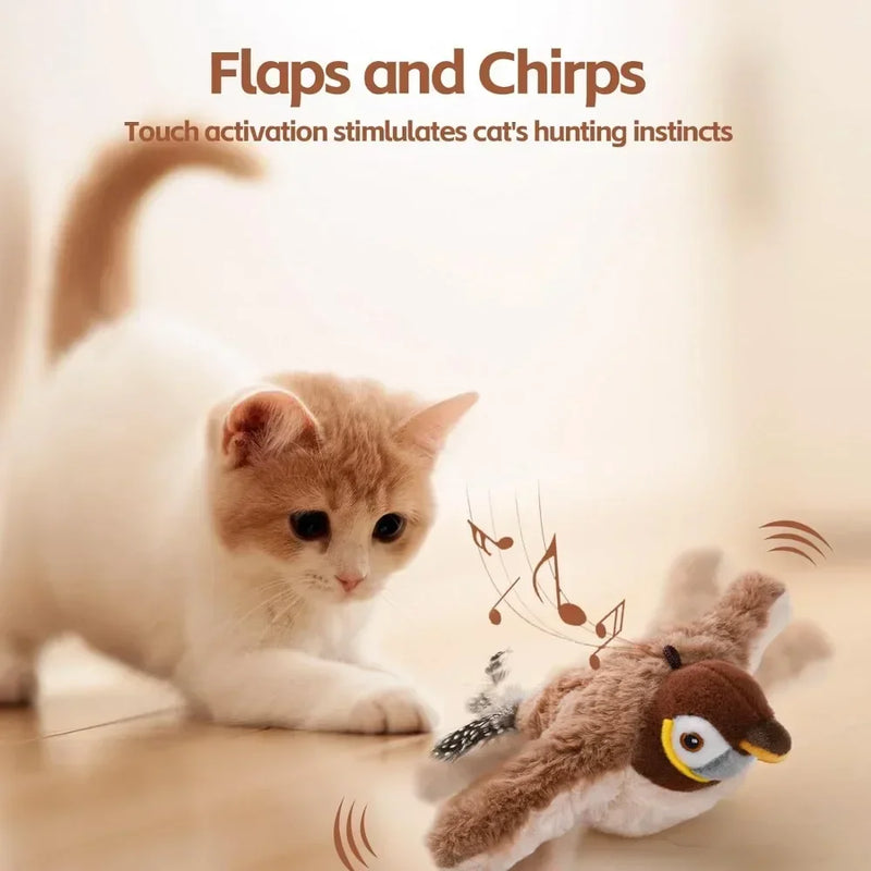 Rechargeable Flapping Bird Cat Toy with Catnip