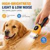 Professional Cordless Pet Grooming Clipper with LED Light and 6 Guide Combs