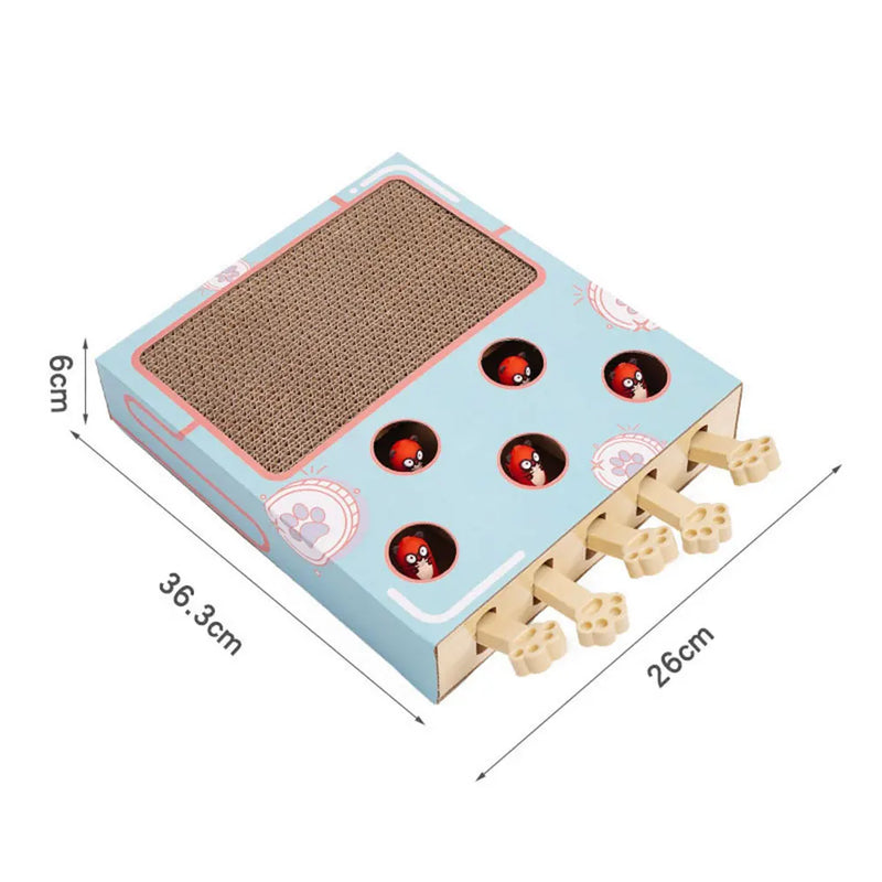Whack-a-Mole Cat Scratching Board Toy - Interactive Fun
