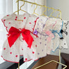Cool Cotton Summer Dress for Small Dogs with Bow Print