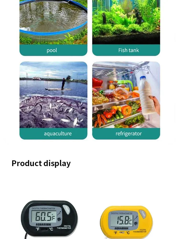 Waterproof Aquarium Digital Thermometer with Suction Cup