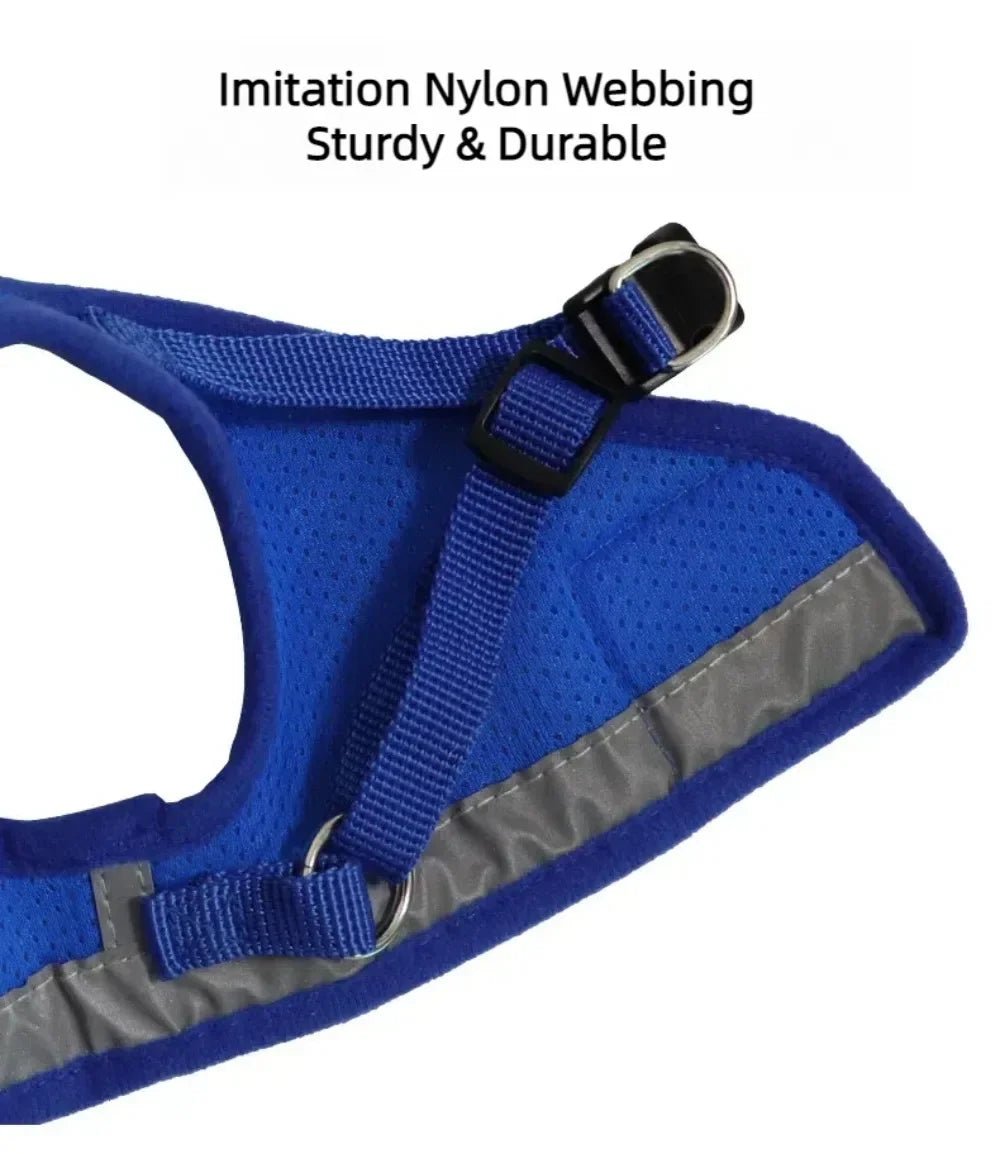Adjustable Escape-Proof Mesh Harness and Leash Set for Cats and Small Dogs