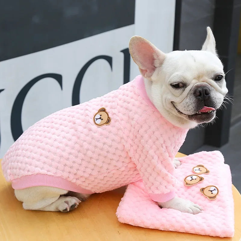 Cozy Fleece Dog Sweater for Small and Medium Breeds