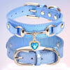Rhinestone Heart Charm Color-Changing Dog Collar