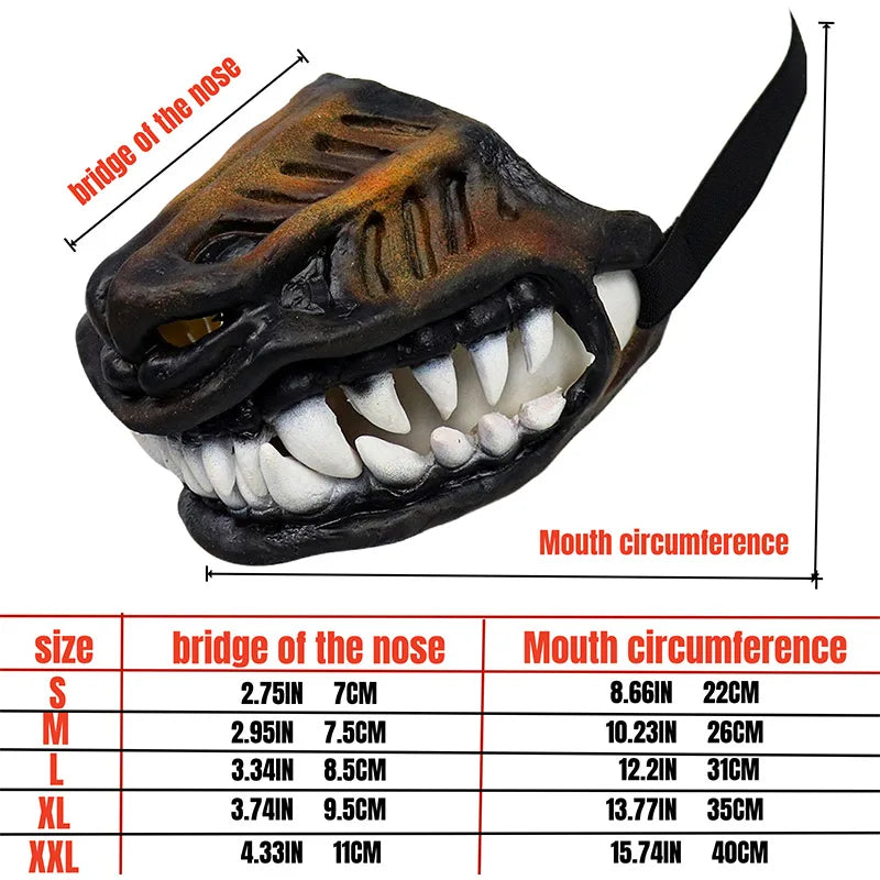 Scary Dog Muzzle Costume Mask with Fake Teeth