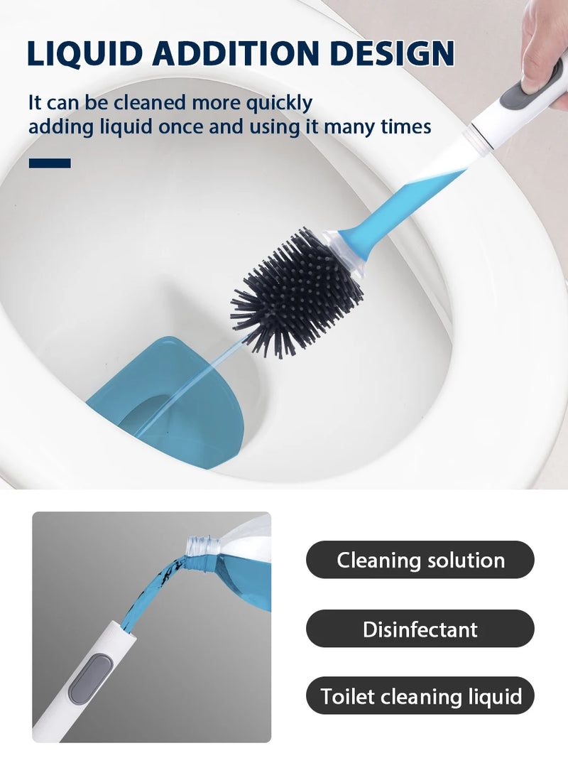 Porte-brosse WC mural réutilisable avec long manche