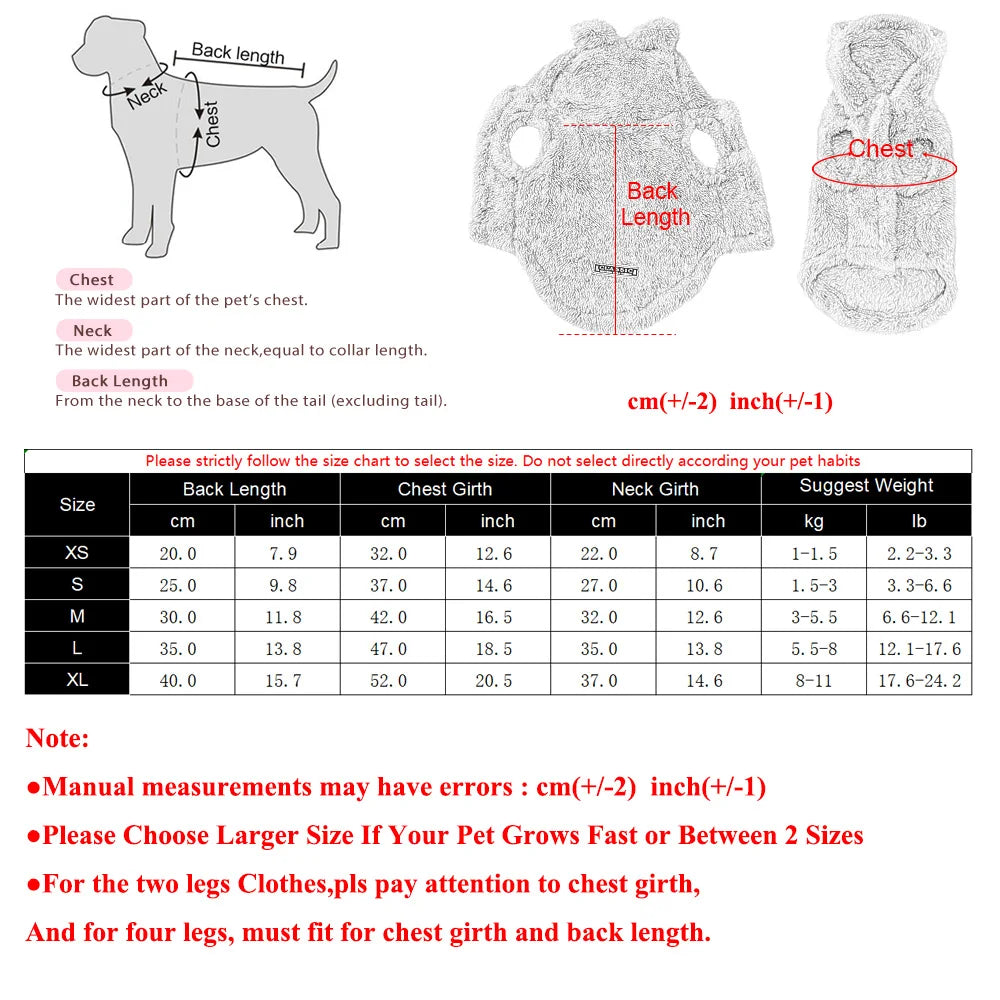 Cozy Fleece Dog Hoodie for Small and Medium Breeds