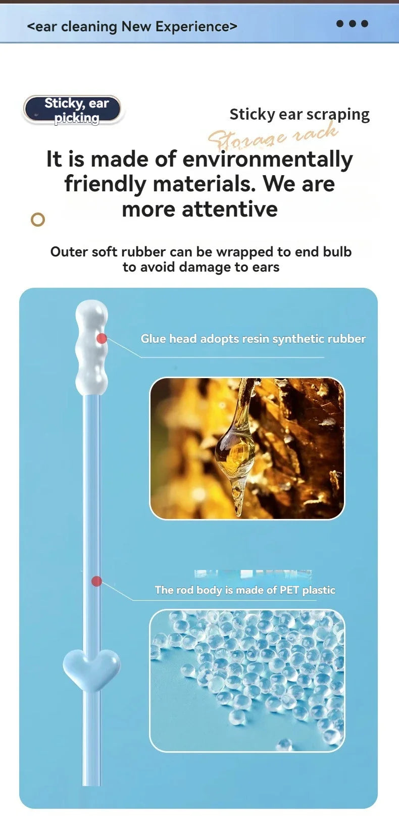 Reusable Earwax Removal Swabs with Adhesive Tips