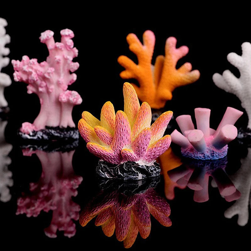 Artificial Coral Reef Aquarium Decoration with Starfish