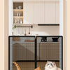 Breathable Metal Mesh Pet Barrier Gate with Zipper Door