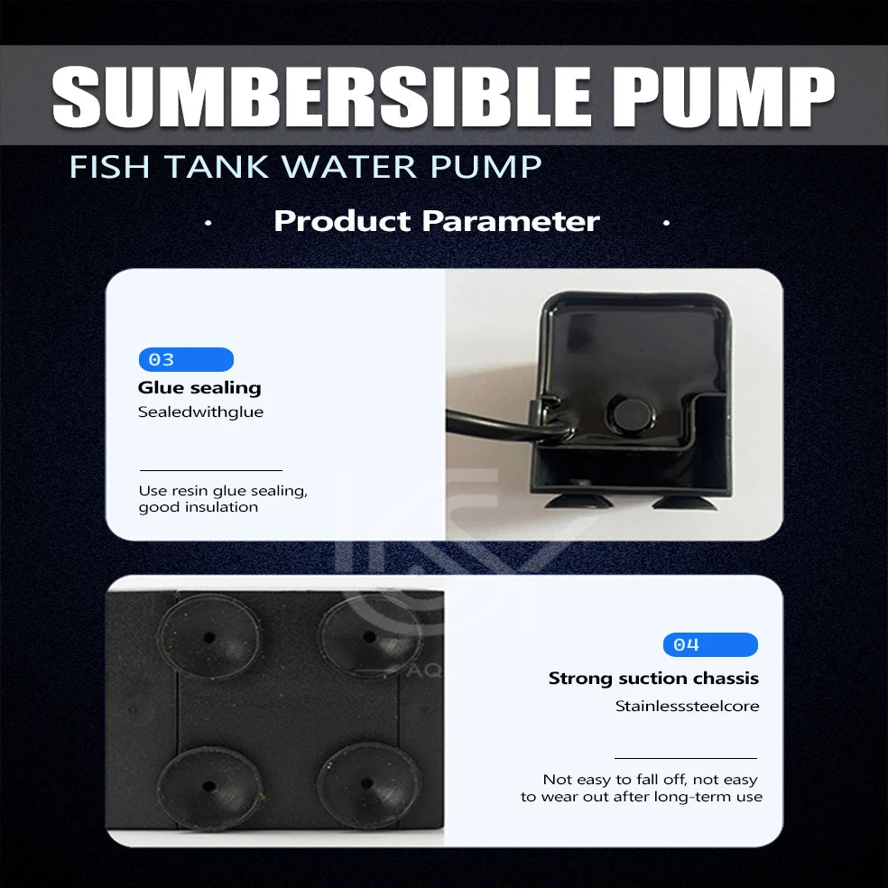 Adjustable Submersible Aquarium Water Pump – Ultra-Quiet Ceramic Shaft