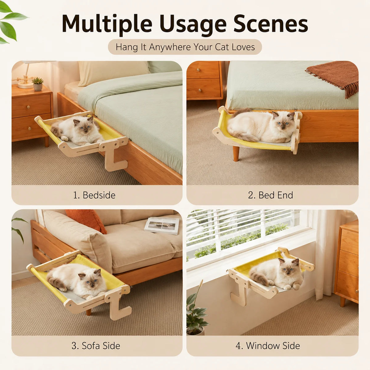 Hanging Cat Hammock Bed for Window or Balcony