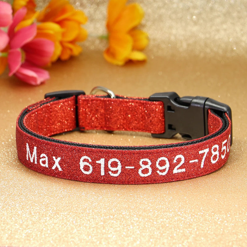 Personalisierte bestickte Nylon-Hundehalsband