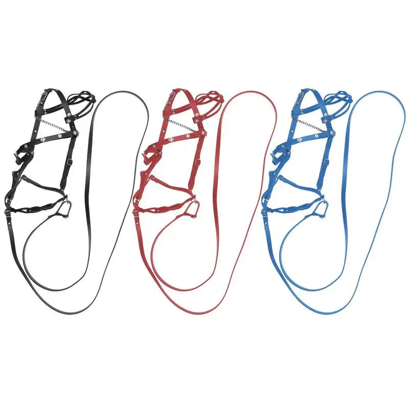 Mors en cuir PU ajustable pour cheval